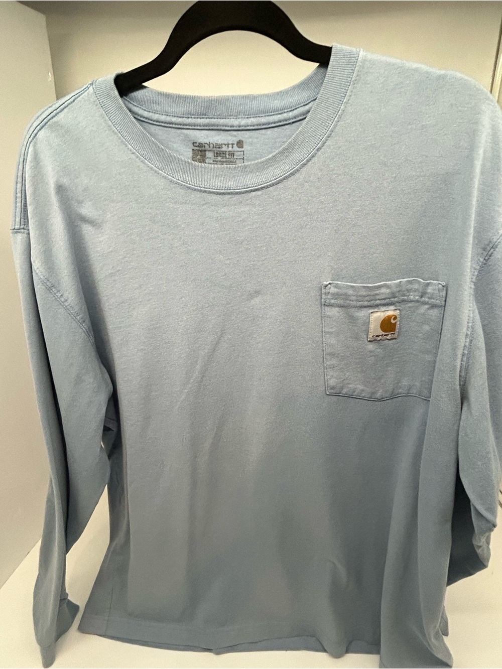 Carhartt Light Blue Crewneck Long Sleeve Pocket Tee